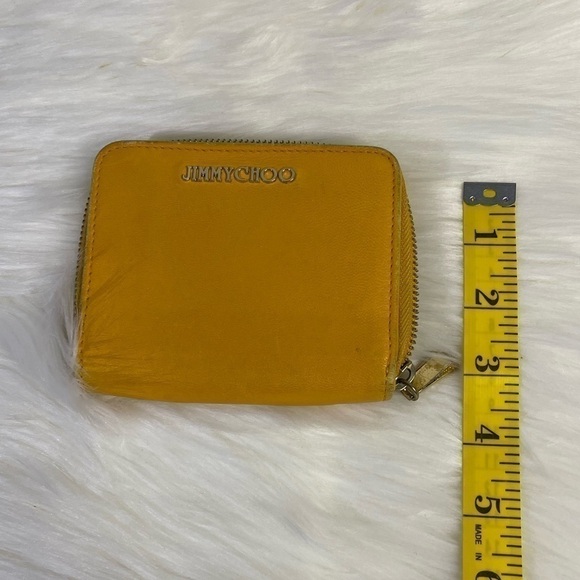 JIMMY CHOO conpact leather zip wallet in mustard - Picture 17 of 17